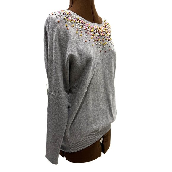 Grey Pullover Sweater with Colourful Dots - Picture 6 of 7